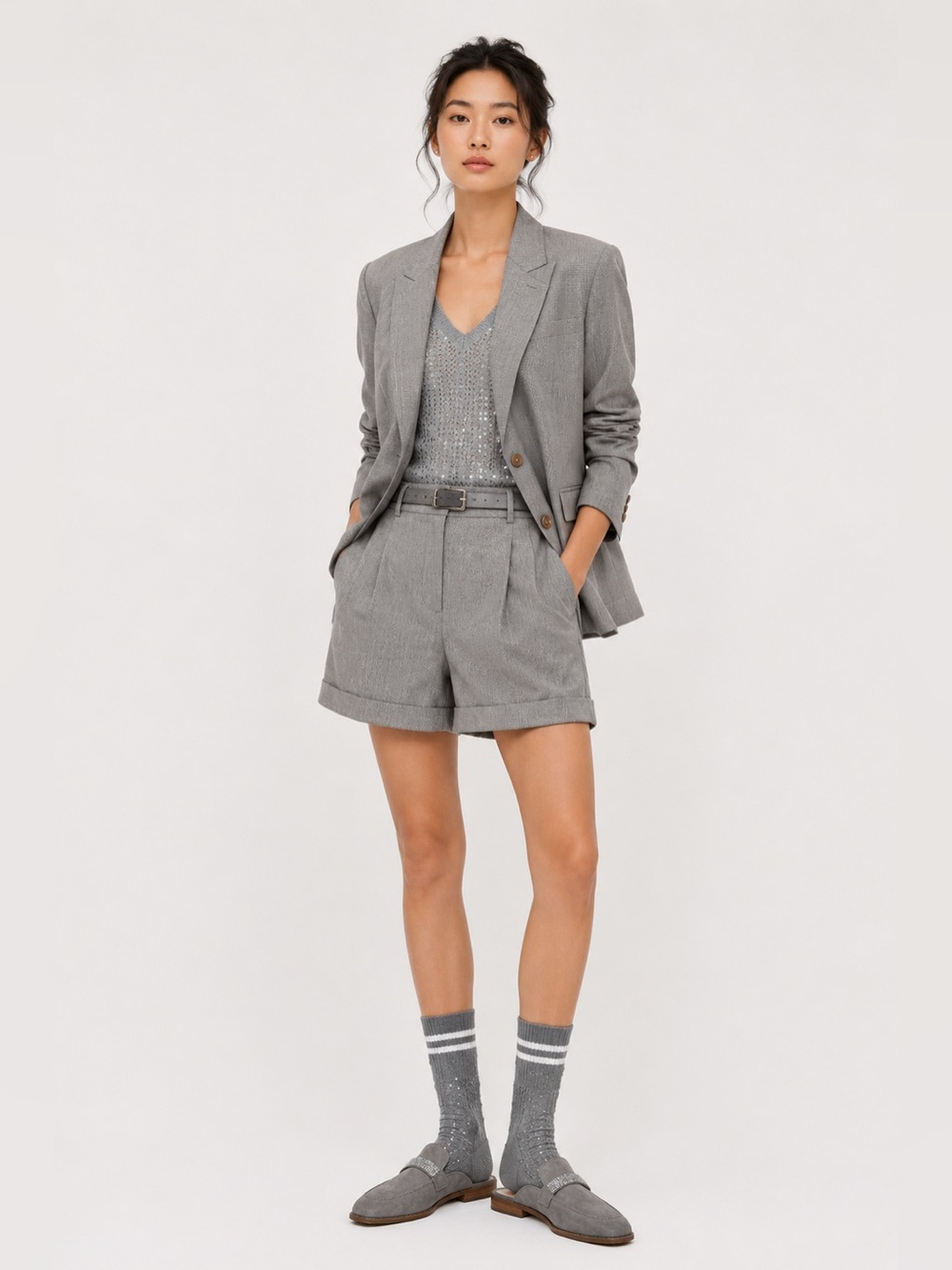BRUNELLO CUCINELLI
Sequin-Embellished Knit Socks